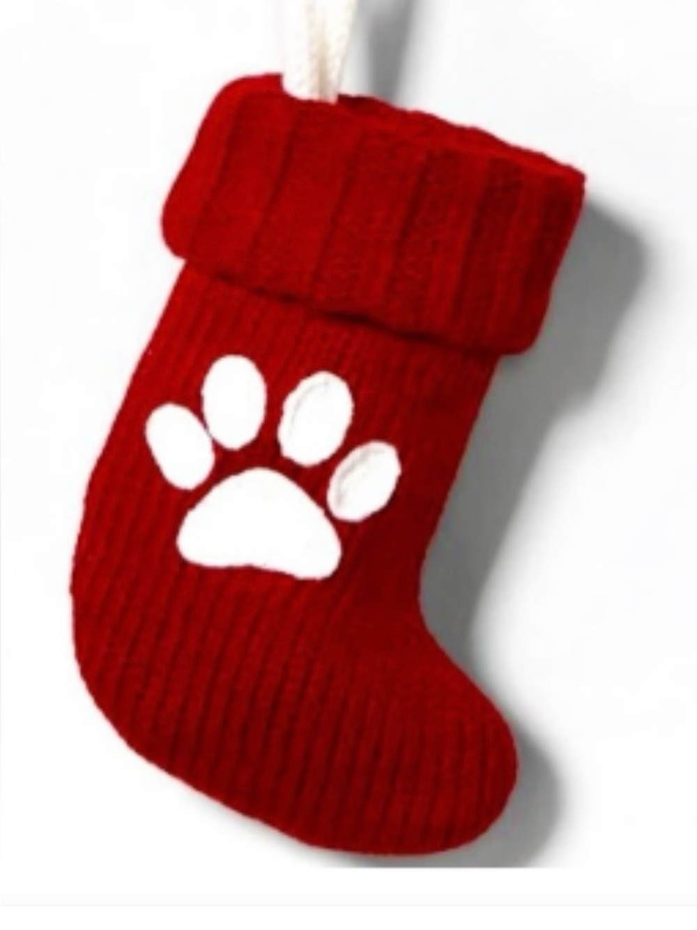 NEW!! Wondershop Lined Knit Paw Monogram Mini 8” Holiday Stocking (NWT)